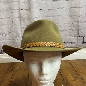 Flex Felt Wool Fedora Hat Faded Green - image 1